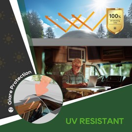 RVGUARD RV Skylight Replacement, 11" x 24" Outer Dimension Skylight Fits All Standard 8" x 20" Openings, RV Skylight for Camper Trailer Fifth Wheel Truck, UV Resistant, Impact Resistant, Smoke