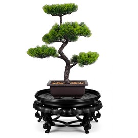 JOINPAYA Resin Pedestal Base 9.64 in Round Plant Stand for Vase Fishbowl Flower Pot Bonsai Indoor Outdoor Chinese Display Rack for Living Room Balcony Office Patio Decor