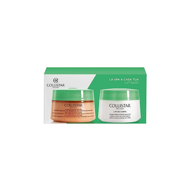 Collistar Home Spa Body Set, Lifting Routine, Anti-Aging Thalasso Scrub