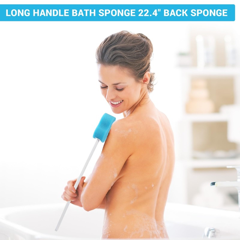 Norme 3 Pcs 22.4 Inch Long Handle Back Bath Sponge