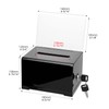QWORK® Black Acrylic Donation Box With Lock and Sign Holder