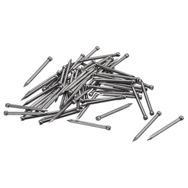 uxcell Finishing Nails 50pcs 30mm 1-3/16 Inch Hand-Drive Hardware Carbon Steel Nail Lost Head Nails, Silver