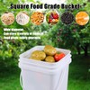 5 Gallon Square Bucket Pail with Lid, White Square Food
