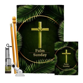 Ornament Collection Palm Sunday Garden House Flag Kit Religious Faith Hope Grace Peace Dove Christian Religion Easter Decoration Banner Small Yard Gift Double-Sided, Made in USA