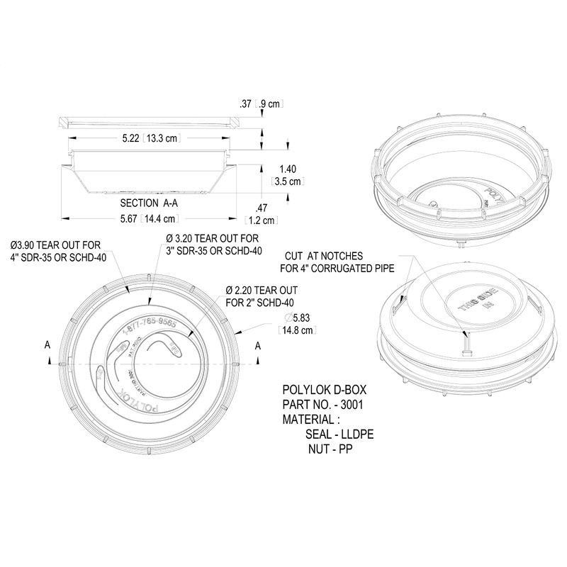 Polylok 4" D-Box Seal & Nut (fits: 2", 3" &