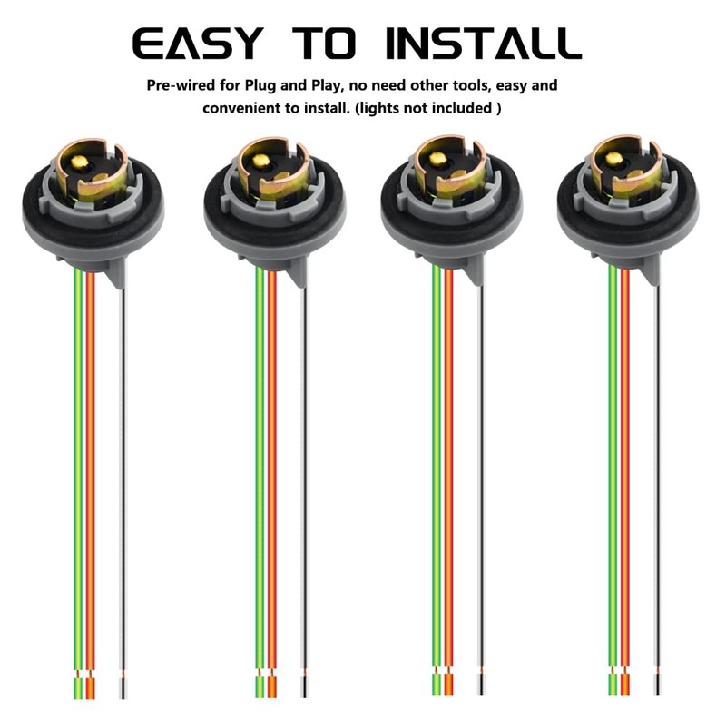 WMYCONGCONG 4 PCS 1157 BAY15D Turn Signal Light Bulb Socket