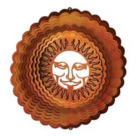 Iron Stop - 6"/15cm COPPER SUNBURST Steel Garden Wind Spinner-1315-6-3