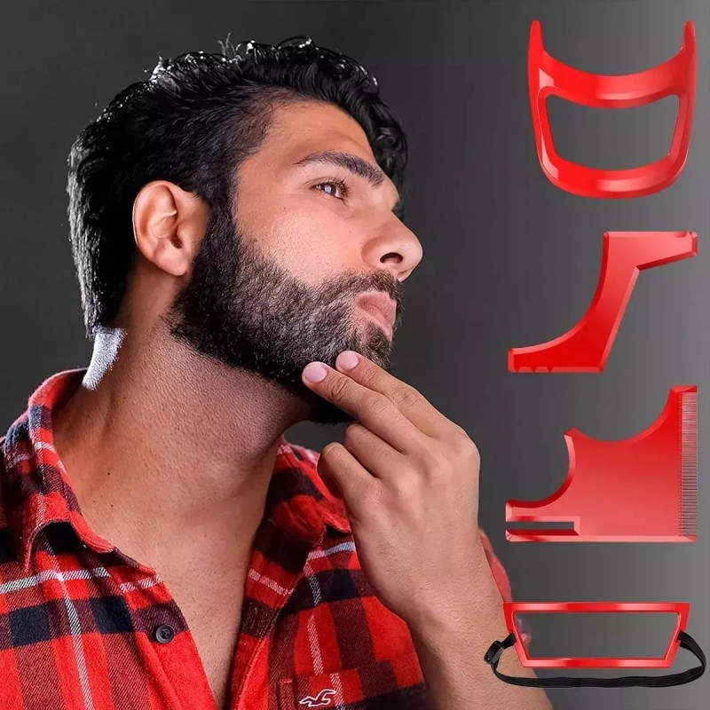 Universo en Linea 4p Kit Peines Plantillas Diseño Moldeado Barba