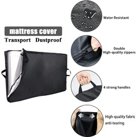 UCARE Mattress Bags Full Size for Moving and Storage, Waterproof Heavy Duty Reusable Mattress Protector Moving Supplies,4 Durable Handles and Strong Zipper Mattress Cover Black