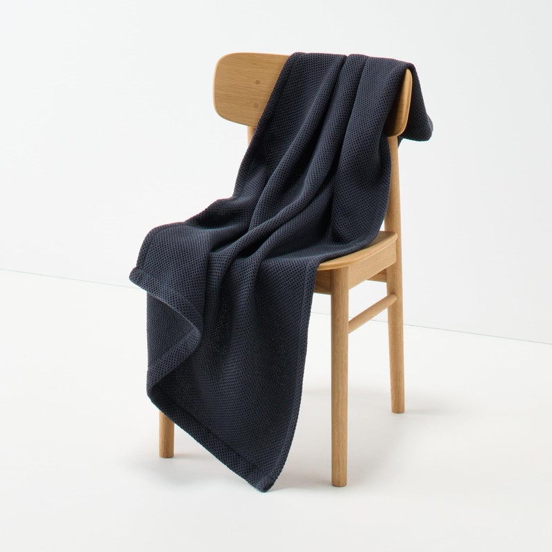 Muji Cotton Linen Waffle Weave Blanket, 31.5 x 51.2 inches