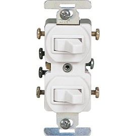EATON 276W-BOX Wiring Combination Devices, Duplex Toggle, Grounded, White