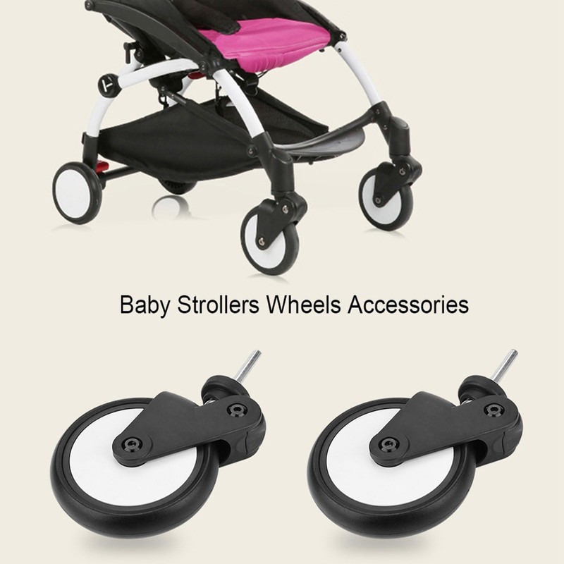Universal Pushchair Wheels Replacement, 13 cm Wheel Diameter Rubber Wheels