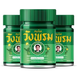 Wang Prom Herbal Balm for ichy Cream 50g (Pack of 3) (Green)