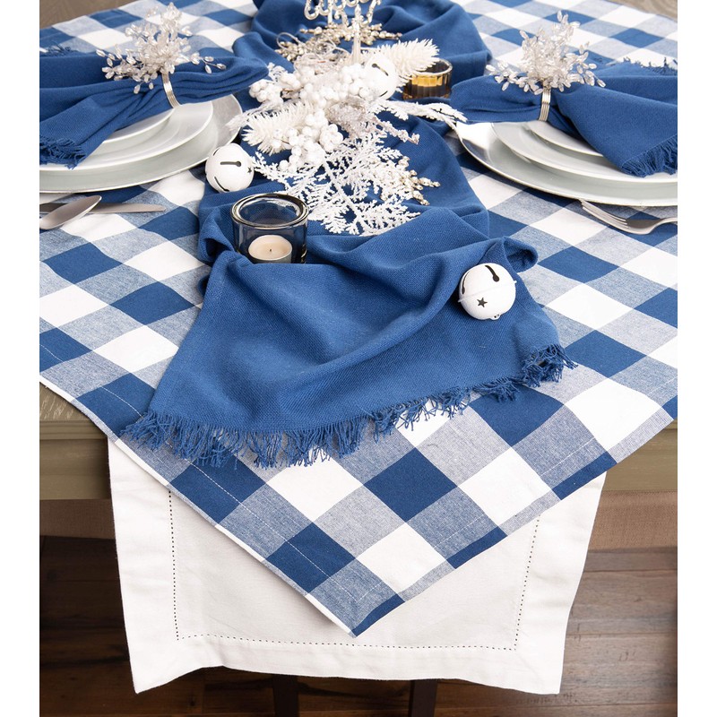 DII Buffalo Check Collection, Classic Farmhouse Tablecloth, Table Topper, 40x40,