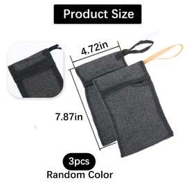 COMNICO 3PCS Soap Bag Exfoliating Soap Saver Pocket, Nylon Mesh Bar Soap Foam Lather Pouch Drying Soap Holder Body Scrubber Rough Sponge Exfoliator for Bath Shower