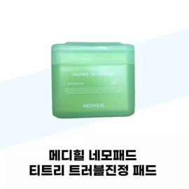 Mediheal 메디힐 네모패드 티트리 트러블진정 패드 본품 100매+리필 100매 Mediheal Nemopad Tea Tree Trouble Soothing Pad 100pcs + Refill 100pcs