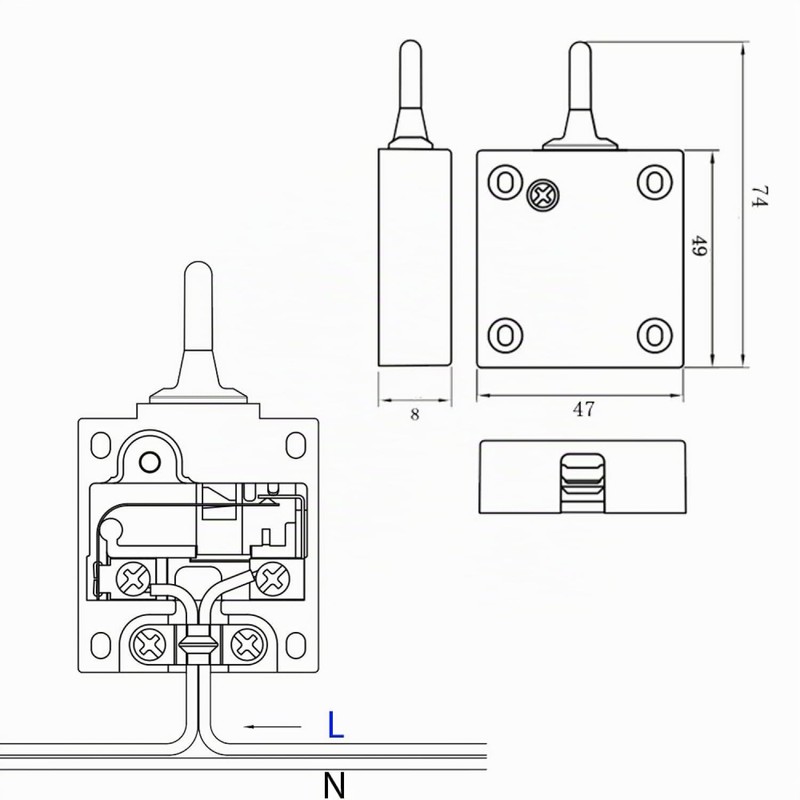 Chest Switch Cabinet Switch 2A 250V Door Switch Door Contact