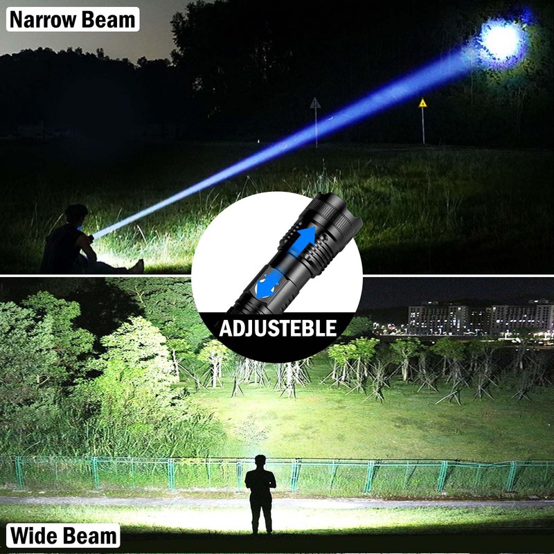 Lylting Rechargeable Flashlights High Lumens, 4 Pack 99,000 Lumens Led