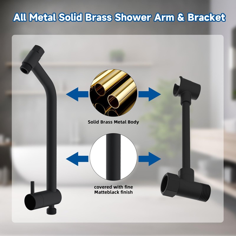Dual Handheld Shower Head Combo, 3-Way High Pressure 10-Setting Handheld
