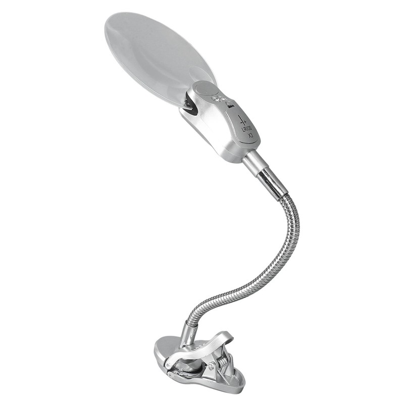 Magnifying Glass with Light Adjustable Flexible Gooseneck Clip On Magnifying