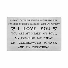 FALOGI I Love You Wallet Card for Men, Soulmate Gifts for Him, Unique Birthday Gifts for Men
