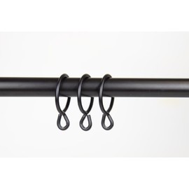 A&F Rod Décor - 10 Curtain Eyelet Rings-1.38 inch, Black