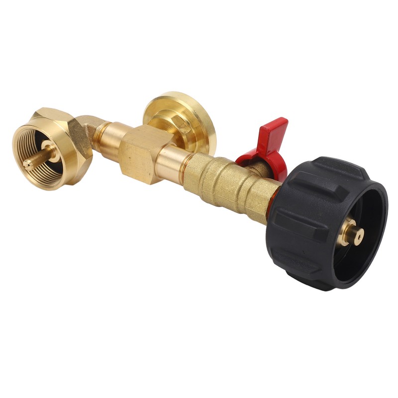 Propane Refill Adapter with Pressure Gauge and On Off Control