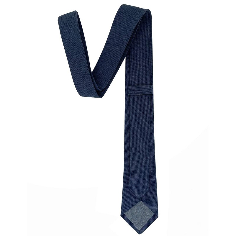 Kebocis Corbata de algodón de color sólido para hombre, Azul