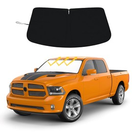 Windshield Sun Shade for 2009-2018 Dodge RAM 1500 Foldable Front Window Shade 310T Thickened Protect from Sun Rays & Heat Damage Fully Covered to Keep Cool