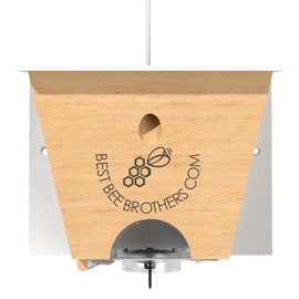 Best Bee Brothers Turbo Trap 2.0, Professional-Grade Carpenter Bee Trap for Outside with Bee Vault, Large Viewport & Spring-Loaded Door, 4.1” W x 4.8” H x 5.9” D, White