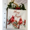 Holiday Time• "Merry And Bright"• Light Up• 4" Holiday Cardinal