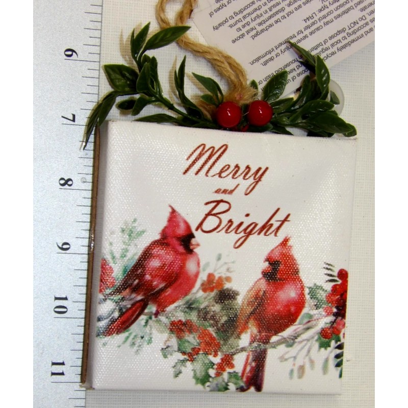 Holiday Time• "Merry And Bright"• Light Up• 4" Holiday Cardinal