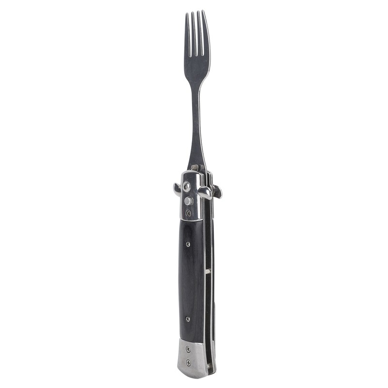 Folding Spring Fork Reusable Stainless Steel Automatic Foldable Spring Fork