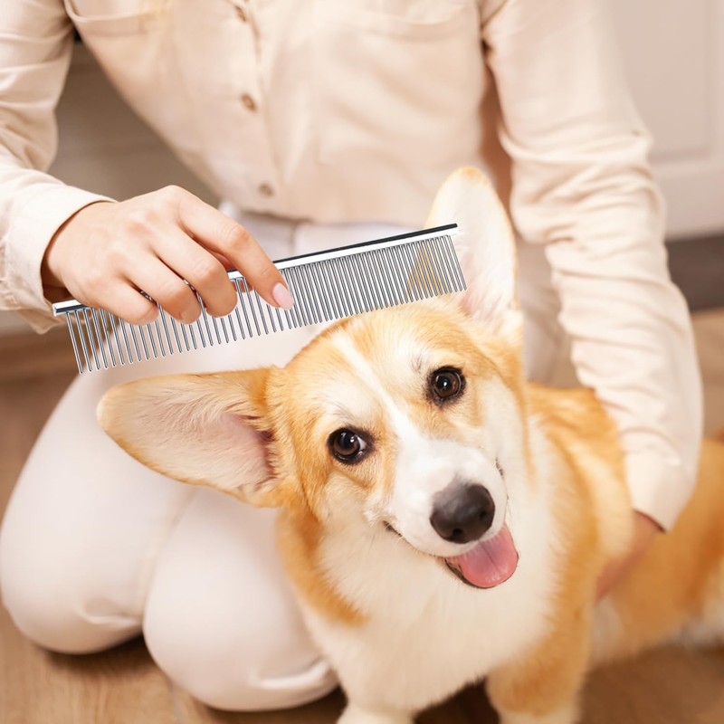 Dog Comb & Cat Comb, Stainless Steel Pet Comb, Gently