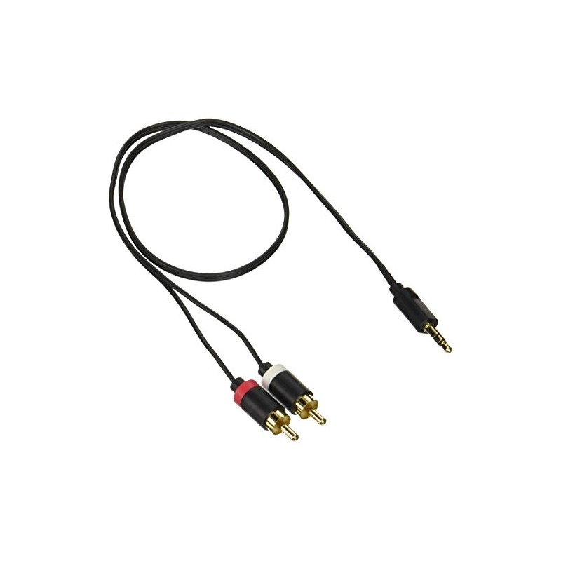 エレコム オーディオケーブル ステレオミニ-ピンプラグ(L-R) 極細/金メッキ ブラック 0.5m DH-MWRN05