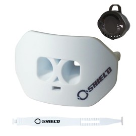 O Shield Mouth Guard for Football with Dual-Layer Protection, Built-in Air Channels, Extended Lip Shield, Soft Material, Adult and Youth Sizes with Strap/Case, White