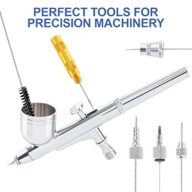 ECuoPix Airbrush Cleaning Kit, Airbrush Cleaner for Spray Paint Airbrush Cleaning, 16PCS Airbrush Accessories with 10 Cleaning Needles, 5 Cleaning Brushes and 1 Sharp Pick Needle