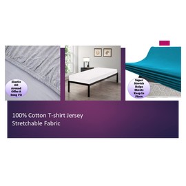 Gilbin 100% Jersey Knit Cotton Fitted Cot Sheet for Camp Cot Mattresses 30" x 75"