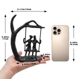 MHLLGN Couple Metal Sculptures Home Decor for Him or Her, Gifts for Anniversary, Romantic Office Knick Knacks as Marriage Wedding Gift, Birthday Gift for Girlfriend, Boyfriend, Wife or Husbend