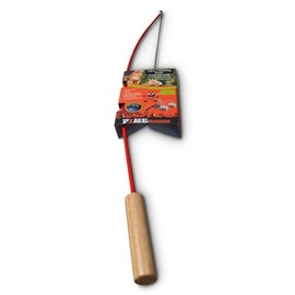 Firebuggz Campfire Fishing Pole Roaster for Hot Dog and Marshmallow Cooking on Open Flame (Red, 1 Pack)