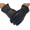 Thingimijigs Men's Black Leather Gloves Soft Fine Sheepskin Thermal Lined