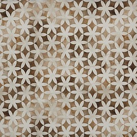 Kt KILOtela - Decorative Fabric Half Panama Digital Print Organic Cotton Lightweight Covers Cushions Tablecloths Curtains Curtains 100cm Length x 280cm Width Geometric Stars Brown - 1 Metre