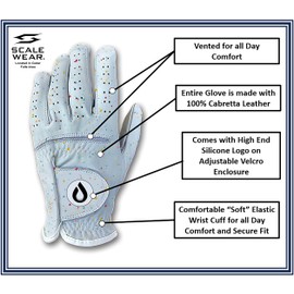 Drip Men's Youth Golf Glove - 100% Cabretta Leather Left Right Hand Golfer Weather Grip Pink White Blue Adult Size Small Medium Large XL XXL (Drip Golf Glove, Adult Large (Wear on Right Hand))