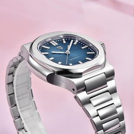 Pagani Design 1728 Men's Automatic Steel 100M Waterproof Fashion Sport Mechanical Watch, darkblue, Minimalist, sporty