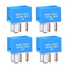 90987-02027 Relay(Set of 4), 4 Pins AC Relay for Automotive Electrical Systems - 90080-87026 90987-02028 Replacement for 1997-2014 Toyota Lexus and Camry Vehicles
