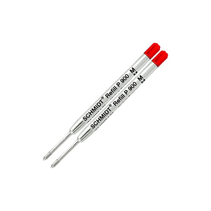 2 Pack - Med-Red Ink P900 Schmidt Parker Style Ballpoint