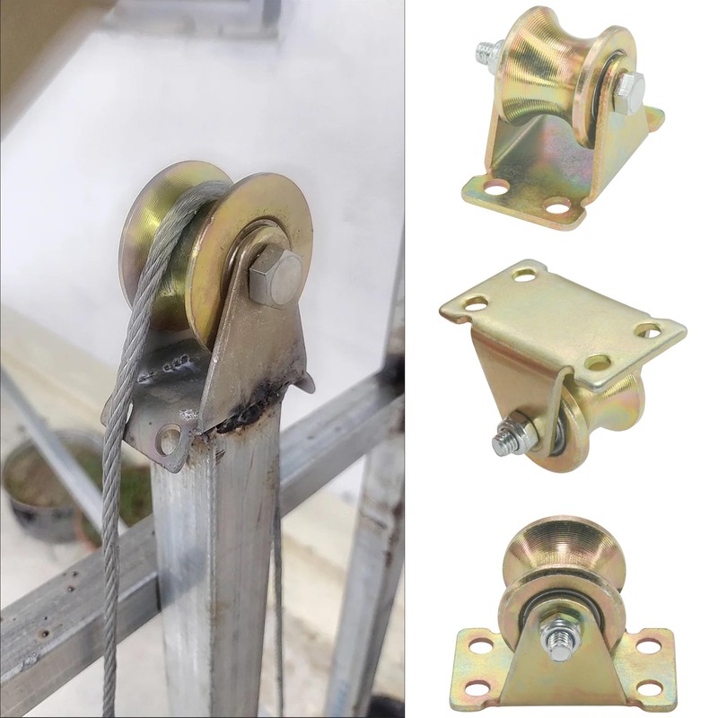 4 PCS Heavy Duty Gate Wheels Rigid Track Pullyes,Colored Steel