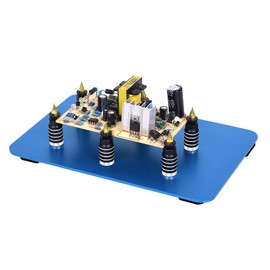 Toolour Soldering Helping Hands 6Pcs PCB Circuit Board Holder ESD Safe,Metal Magnetic Fixture Tower on the Blue Steel Base for Electronic Boards Repairing Soldering Desoldering Rework