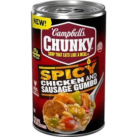 Campbell’s Chunky Soup, SPICY Chicken and Sausage Gumbo, 18.8 Oz Can (Pack of 6)