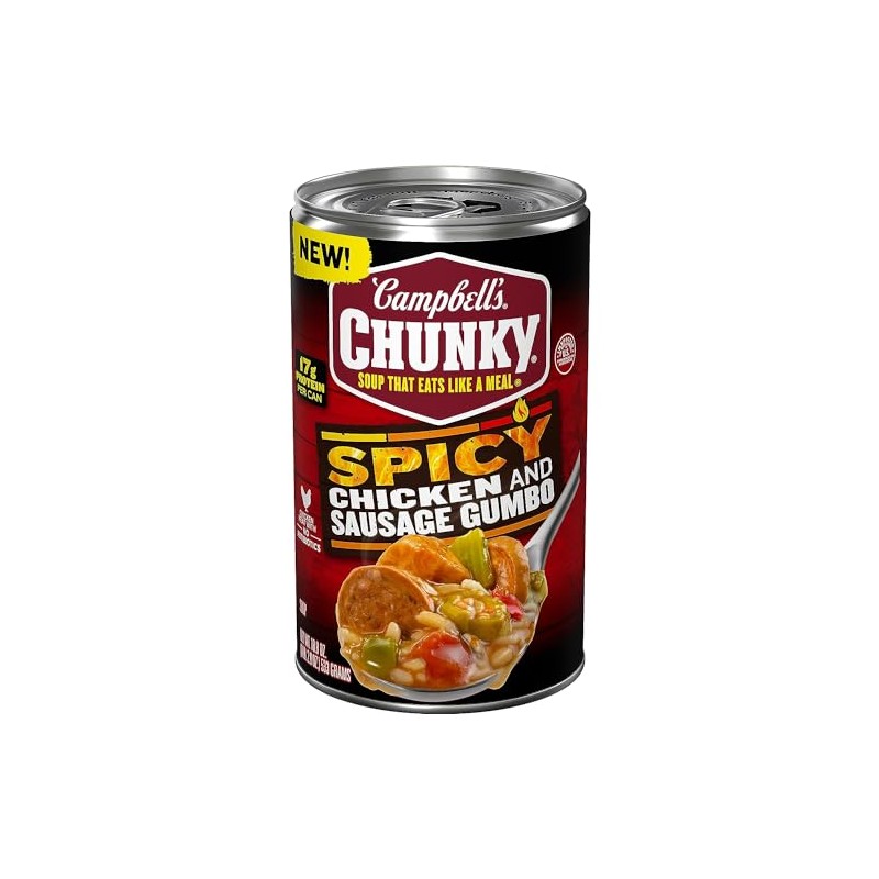 Campbell’s Chunky Soup, SPICY Chicken and Sausage Gumbo, 18.8 Oz